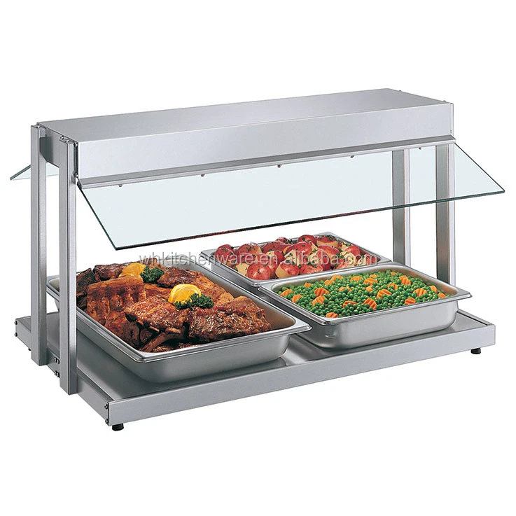 Stainless steel buffet light for heating food