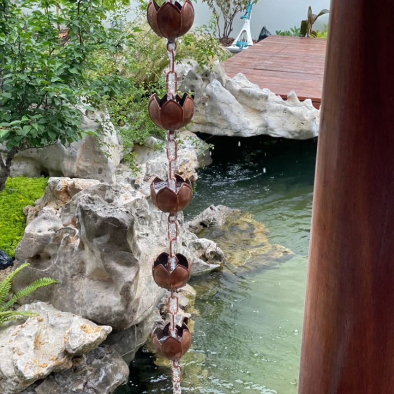 Picture 6: 2.6m Copper Lotus Rain Chain