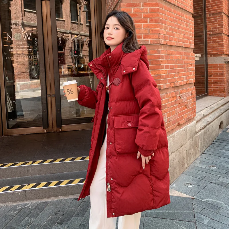 

plus Size Women's down Jacket White Duck Feather Thickened Winter Coat Wedding Return Home Slimming Extreme Cold Outerwear