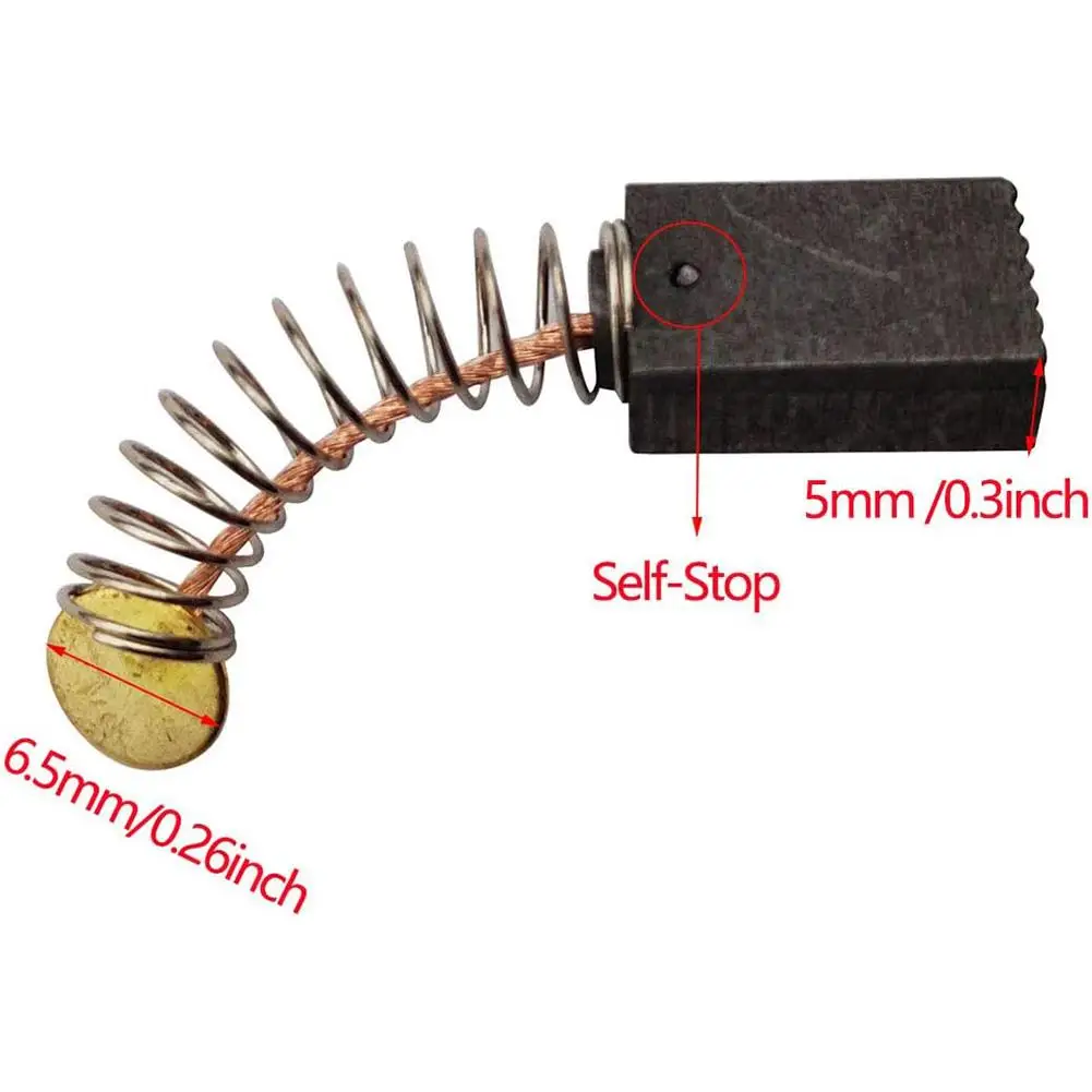 Koolborstels Paar Geschikt voor elektrisch gereedschap en motoren Essential Plus voor reparatie van elektrische motoren Grootte 13 mm x 8 mm x 5 mm