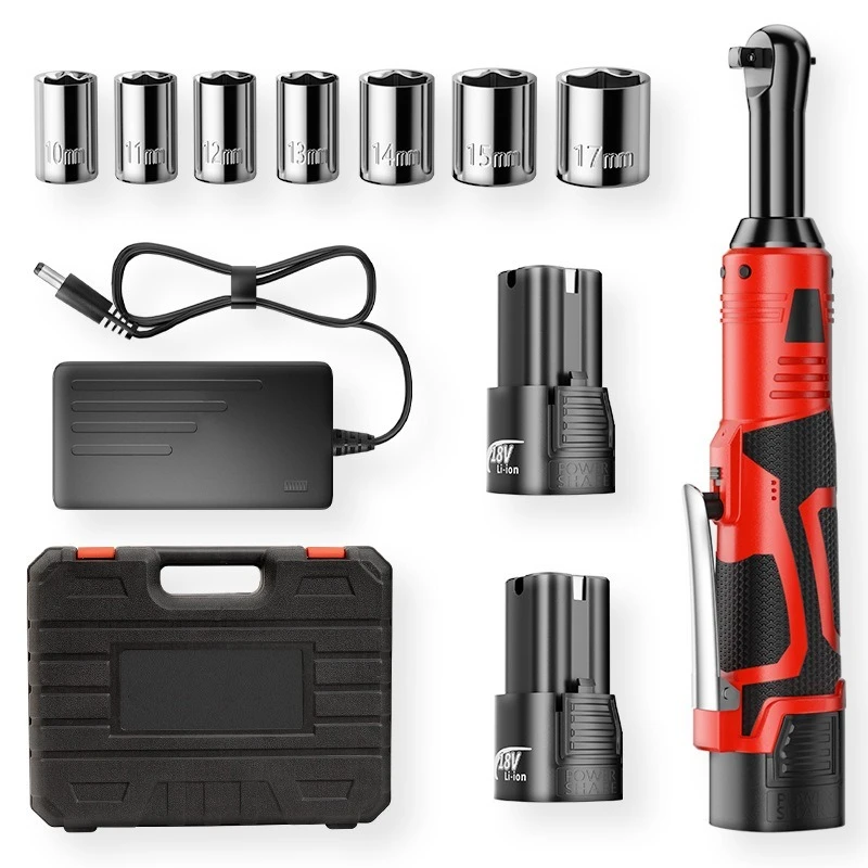 18V Impact Wrench Cordless Rechargeable Electric Wrench 8 Inch Right Angle Ratchet Wrenches Impact Driver Power Tool