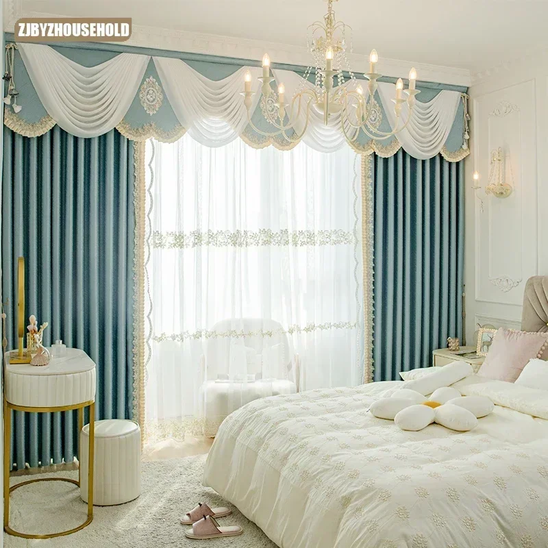 Cortinas ligeras de lujo personalizadas para sala de estar y dormitorio, tela de alta precisión, antienganche, cortinas francesas para ventana,