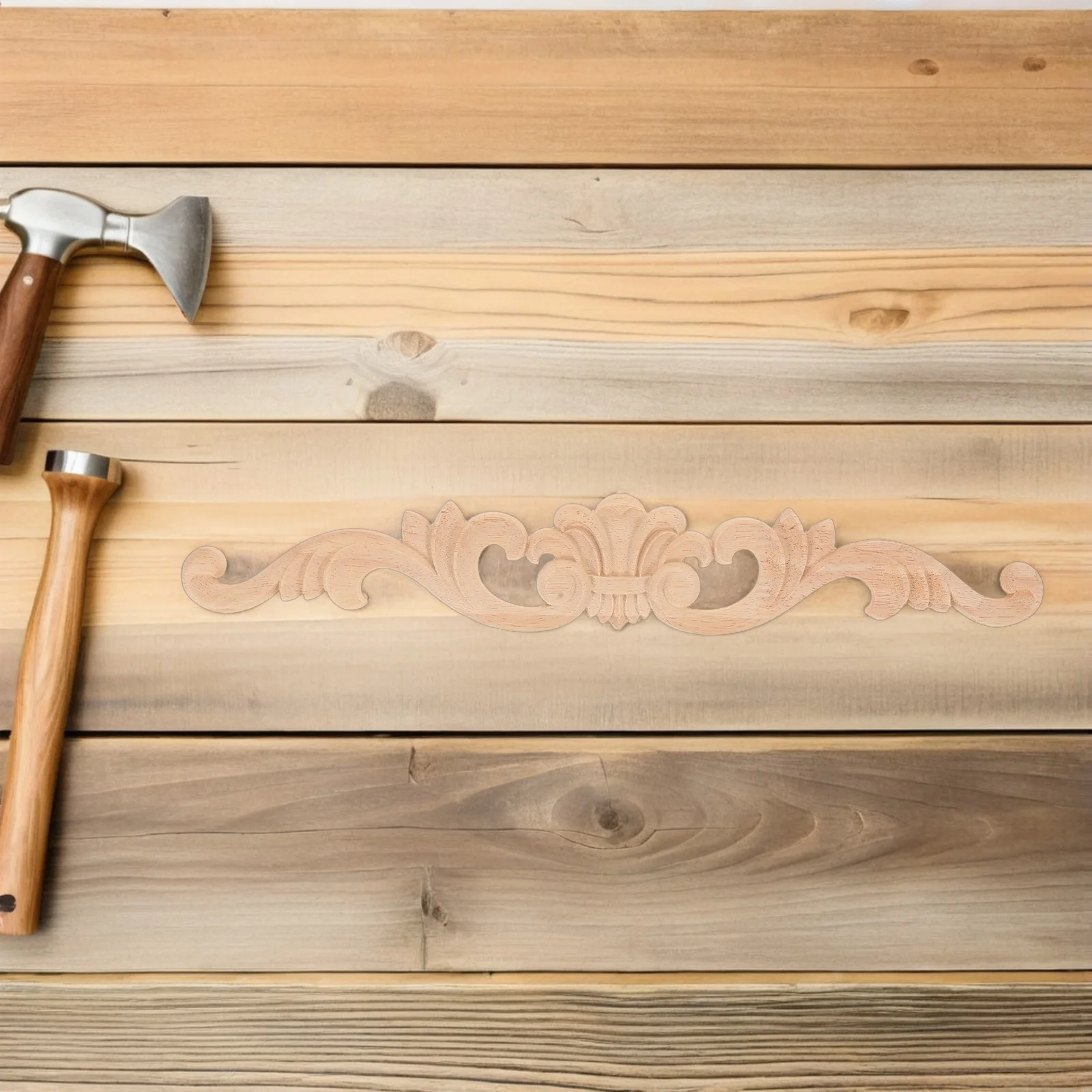 

4Pcs Unpainted Wood Carved Appliques Corner DIY Flower Pattern Home Decor Furniture Onlays Carved Wood Decor Woodcarving Decal