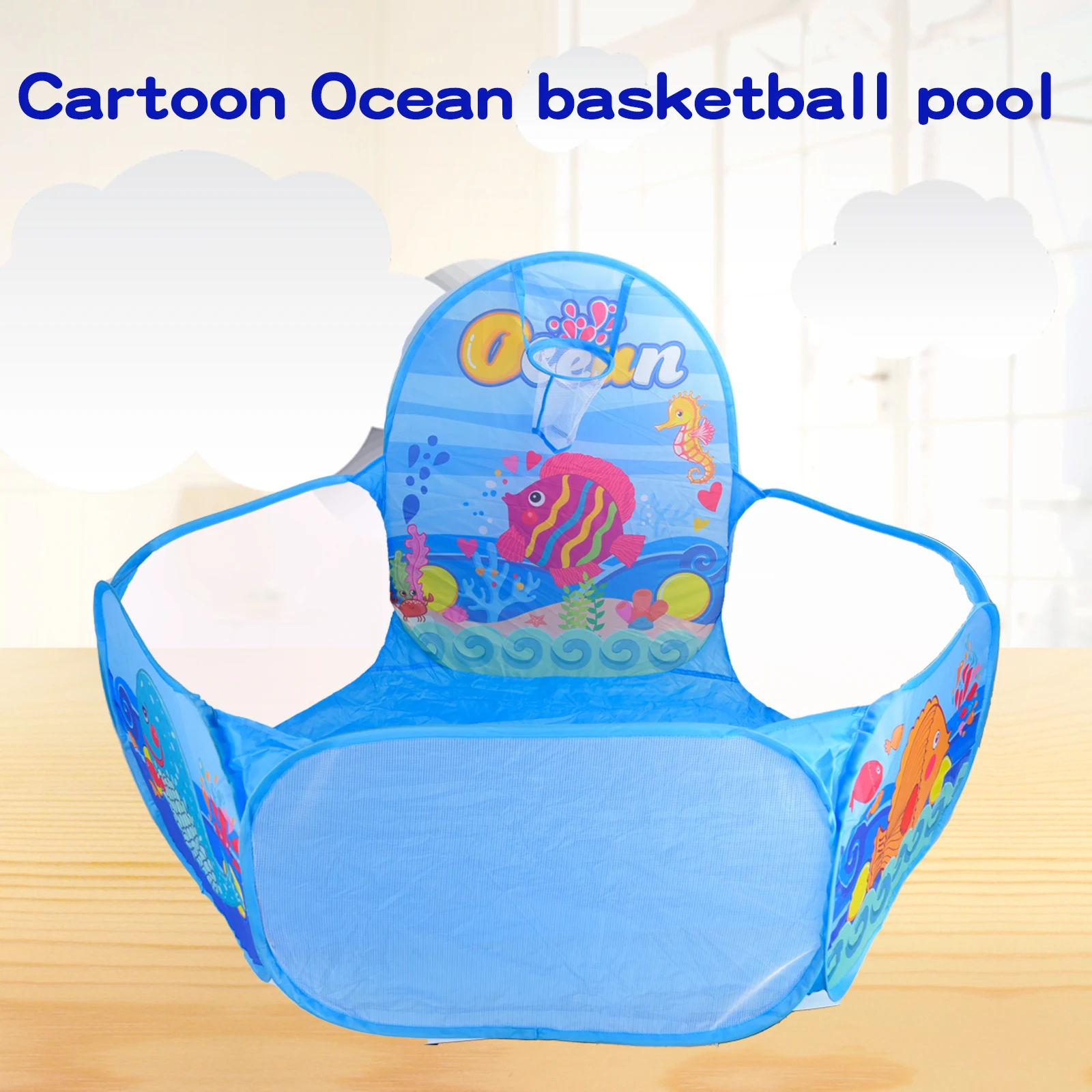 Ocean World Cartoon Pattern Ocean Ball Pool Indoor and Outdoor Foldable Portable Tent Toys (Excluding Balls)