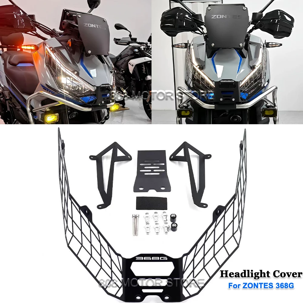 

For Zontes zontes 368G 368g Motorcycle Accessories CNC Headlight Guard Cover Protector