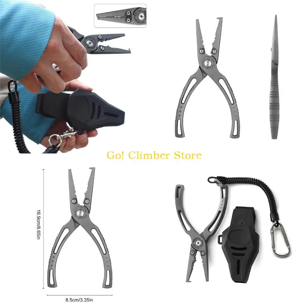 

Q84C Fishing Pliers Stainless Steel Needle Nose Pliers & Line Cutter Fishing Gripper Fishing Tool Scissors Easy to Use