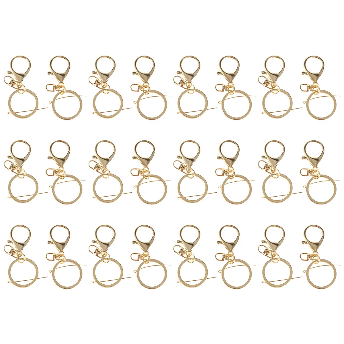 

50 Pcs Alloy Keychains Metal Golden Keyring Chain Lobster Clasps Rings Accessories Strong Snap Gate For Crafts