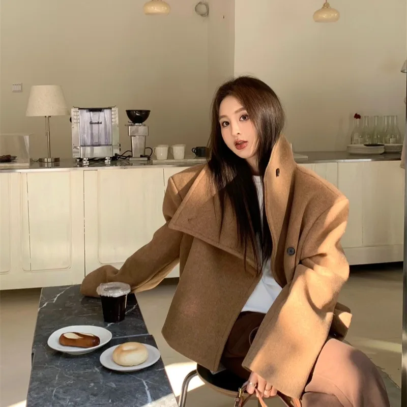 Pantaloni a gamba dritta a vita alta da donna Autunno Inverno Faion Retro High Street Pantaloni lunghi Allungamento delle gambe Body ape