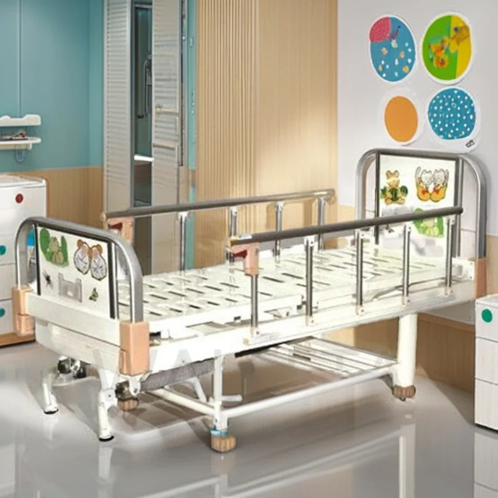 Luxury Medical Adjustable Manual Children's Two Function Hospital Children Pediatric Bed