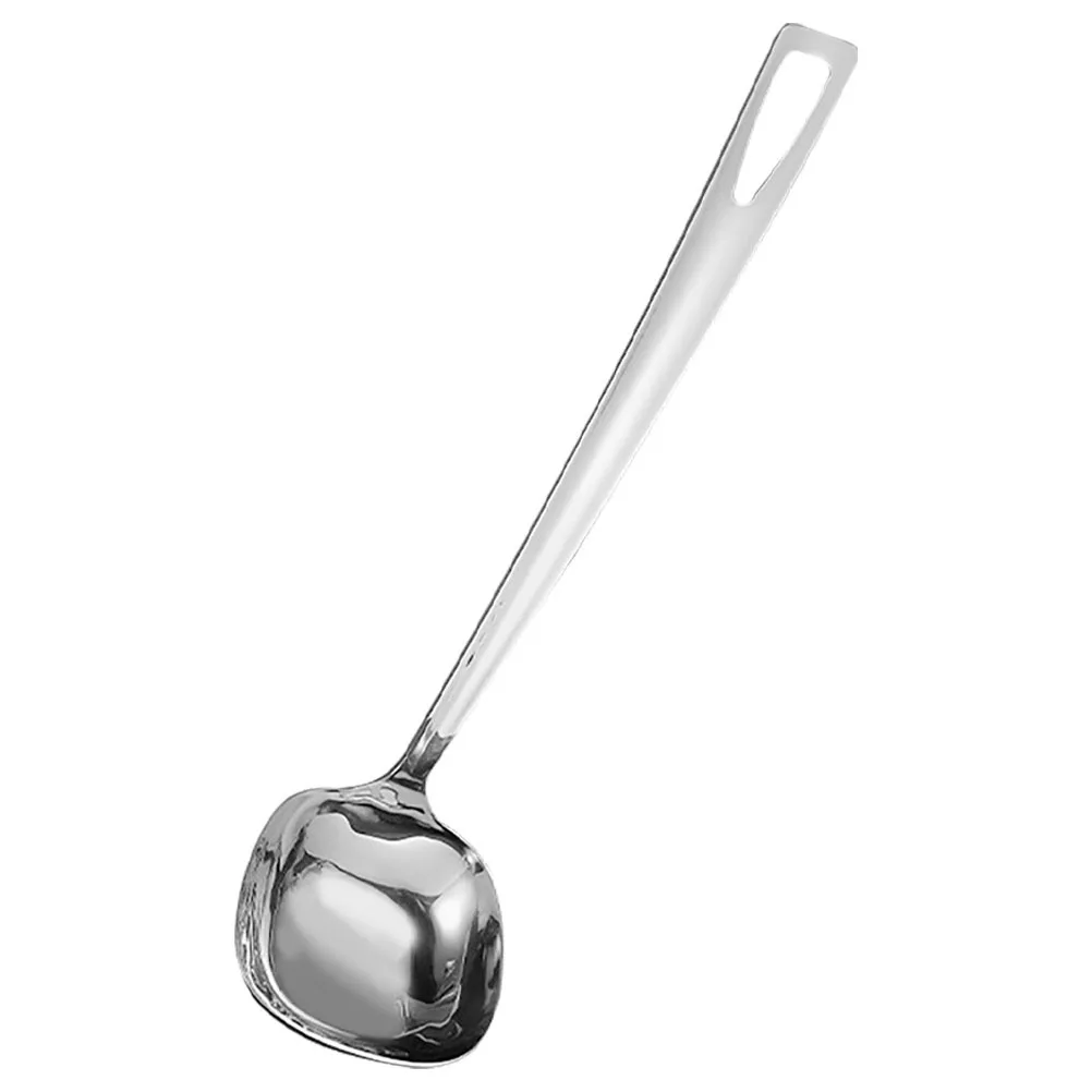 

Stainless Steel Square Soup Ladle Long Handle Kitchen Cooking Serving Sauce Gravy Strainer Utensil Egg Spoon Metal Serving Ladle