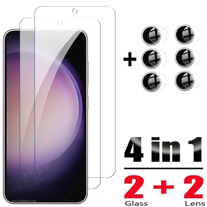 

4in1 Tempered Glass For Samsung Galaxy S23 FE Screen Protector Camera Lens Film S23 Plus S21+ S20 S21 FE S22 Plus S24 FE Glass