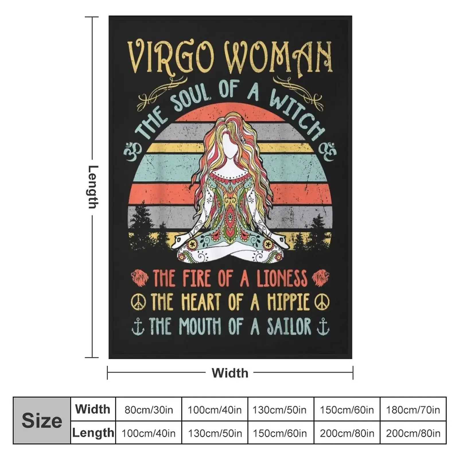 Virgo Woman The Soul Of A Witch Vintage Birthday Gift Throw Blanket blankets and throws Luxury Throw Retros Hairy Blankets