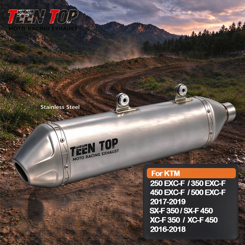 High Performance For KTM 350SX-F 450SX-F Exhaust Muffler 350XC-F 450XC-F Exhaust Tailpipe Dirt Bike Slip-on Exhaust 2016-2018