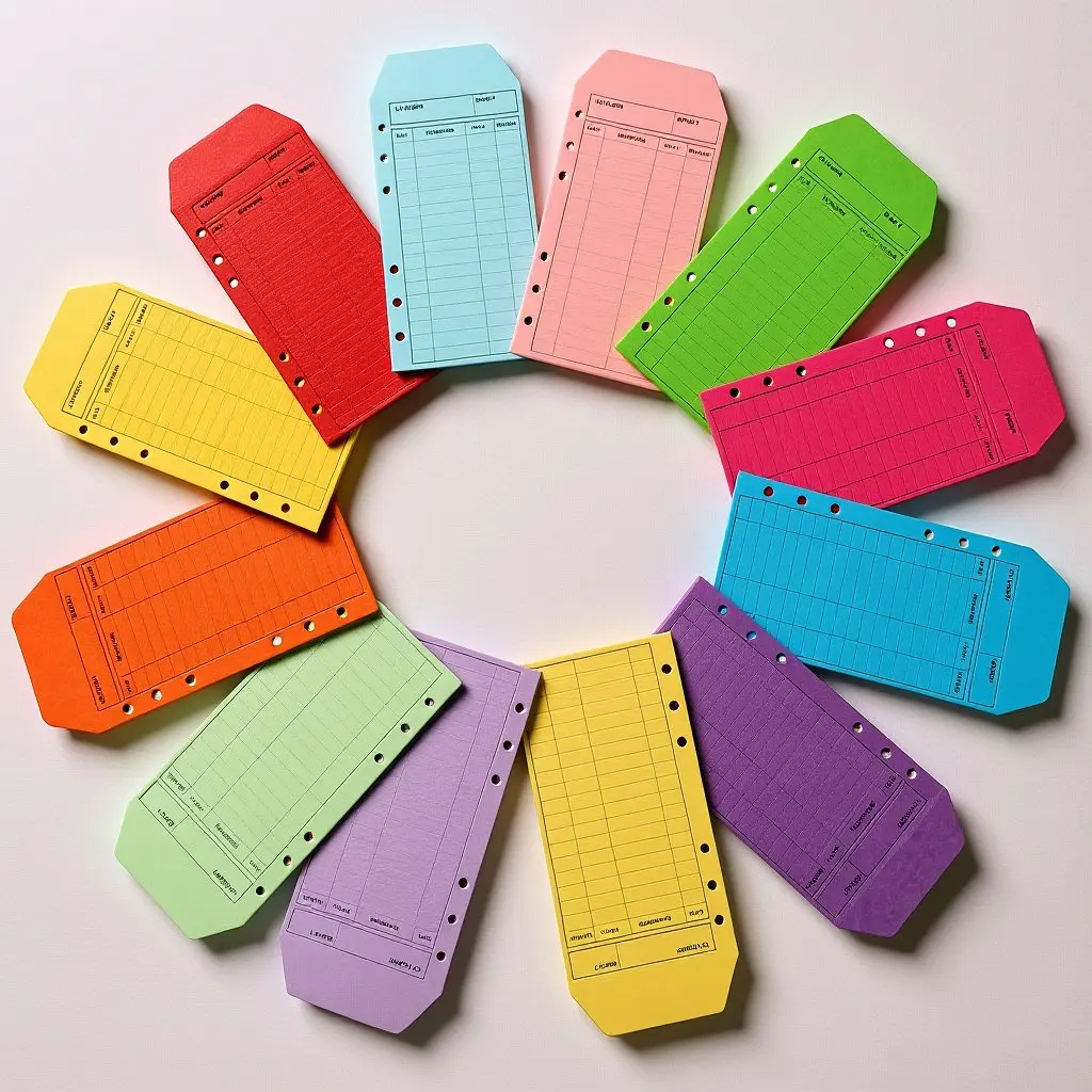 

12Pcs Cash Envelope Binder Colored Kraft Paper Budget Sheets Expense Planner Money Tracking Sheets