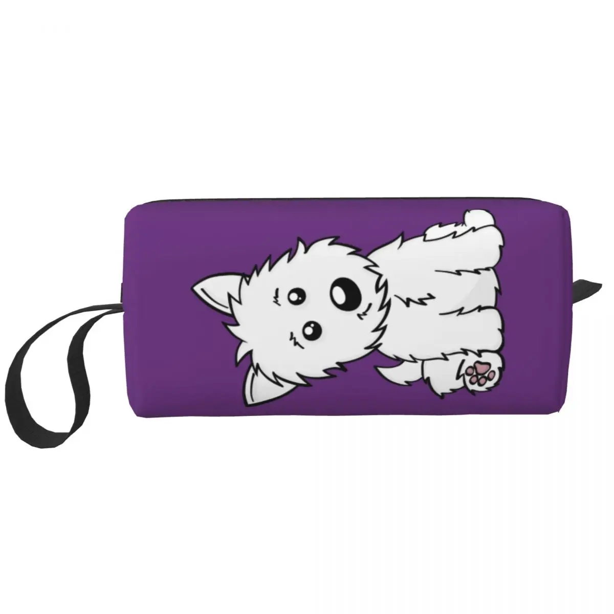 Custom Cartoon Westie Dog Toiletry Bag Portable West Highland White Terrier Cosmetic Makeup Women Beauty Storage Dopp Kit Box