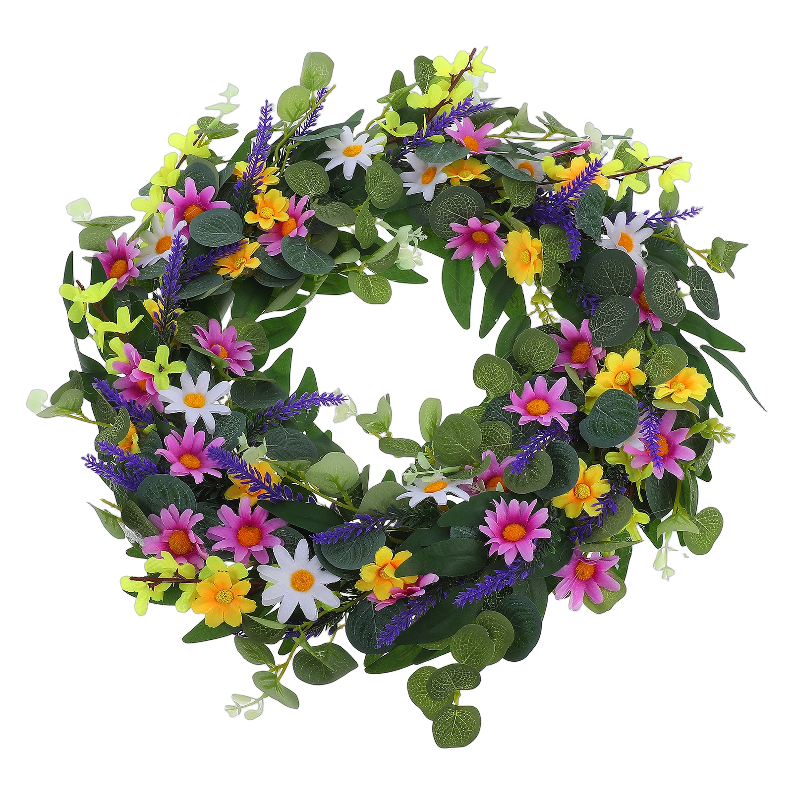 

Easter Bunny Wreath Front Door Decor Large Floral Hanging Artificial Plants Home Photo Prop Supply Modern Design