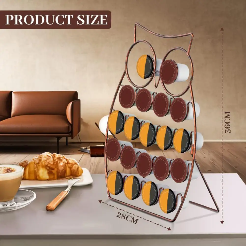 Unique Coffee Capsule Holder Owl Shape Coffee Capsule Holder with Capacity for Pods Storage No Installation Needed for Coffee