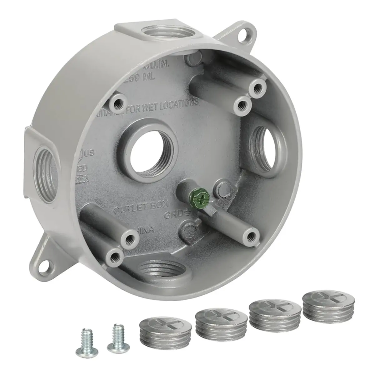 REST Round Weatherproof Electrical Box,5 Hole 1/2