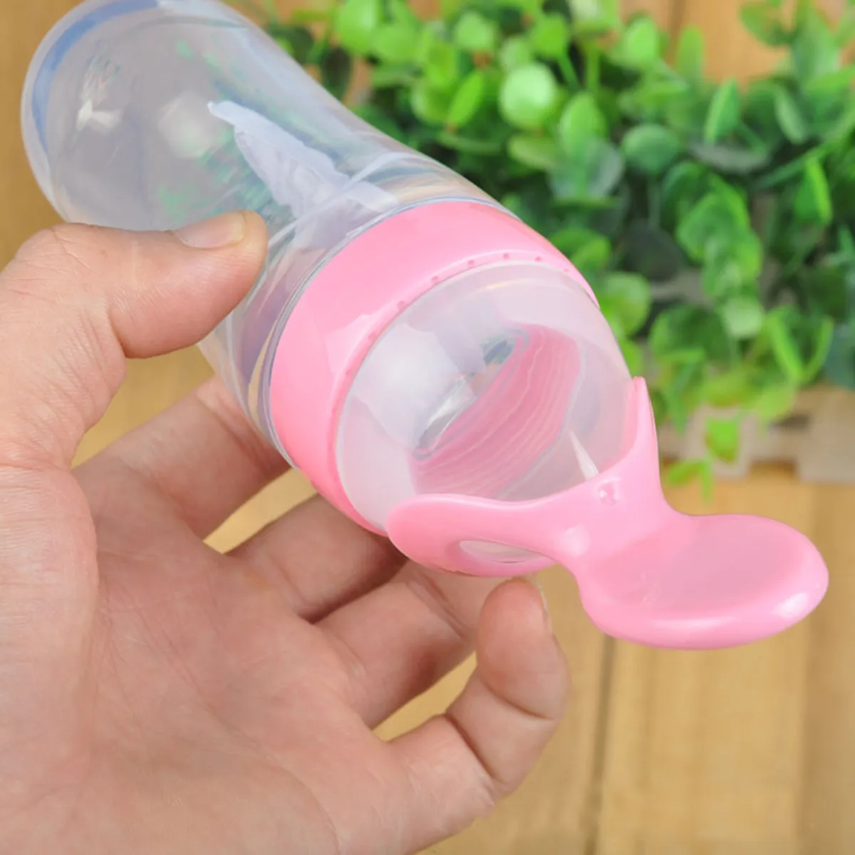 

90Ml Silicone Baby Squeeze Feeder with Integrated Spoon and Hygienic Cover for Pureed Food Formula Infant Toddler