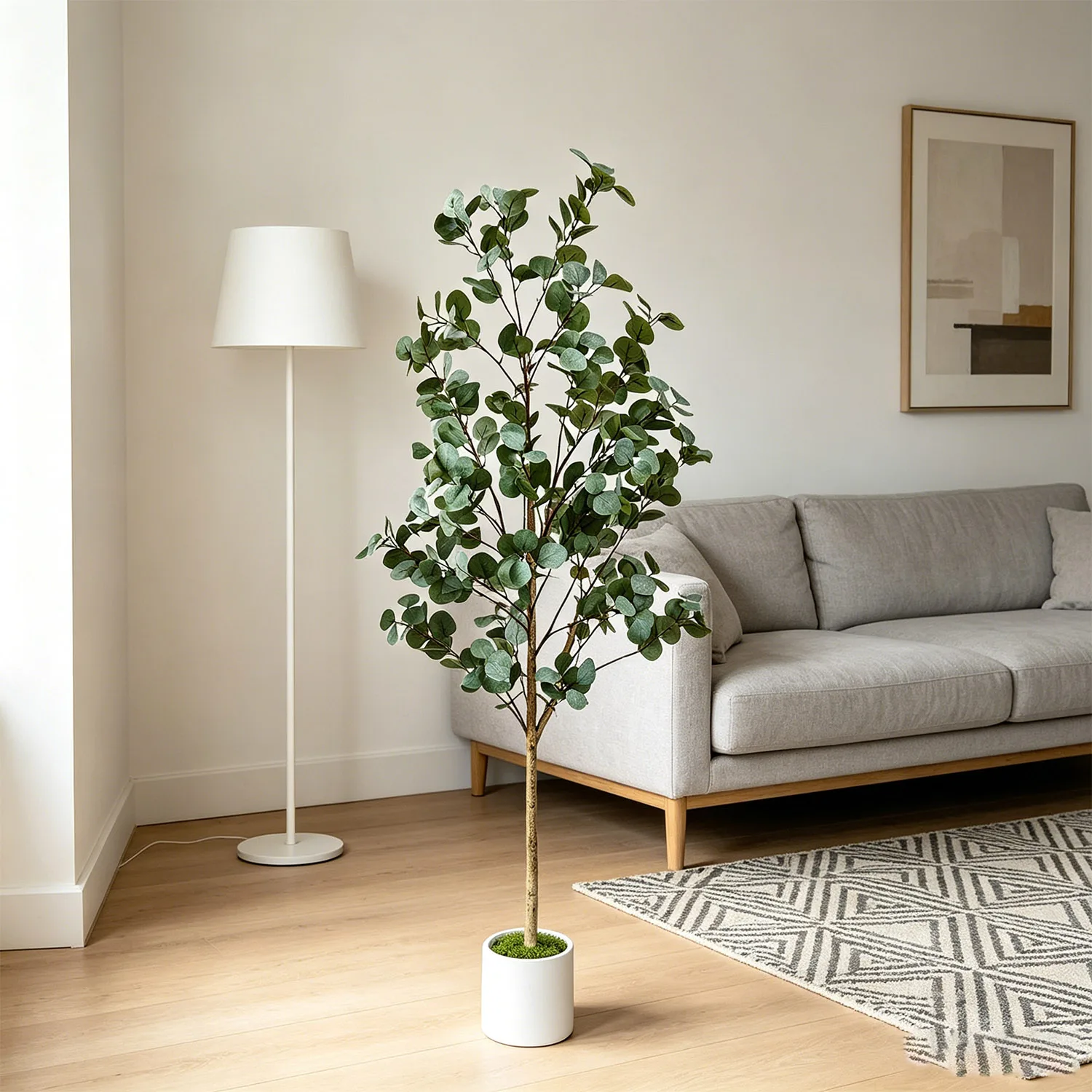 120-155Cm/5.1Ft Artificial Eucalyptus Tree Realistic Fake Greenery for Home Garden Office Living Room Decoration Indoor