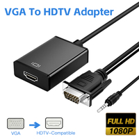 VGA TO HDTV Converter High-definition Audio Video Cable Adapter VGA Input HD Output for Computer Laptop TV Projector