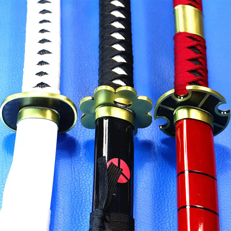 103cm high quality Roronoa Zoro Katana with Bamboo Blade ABS Sheath Anime Cosplay Props long Sword Children\'s Toys