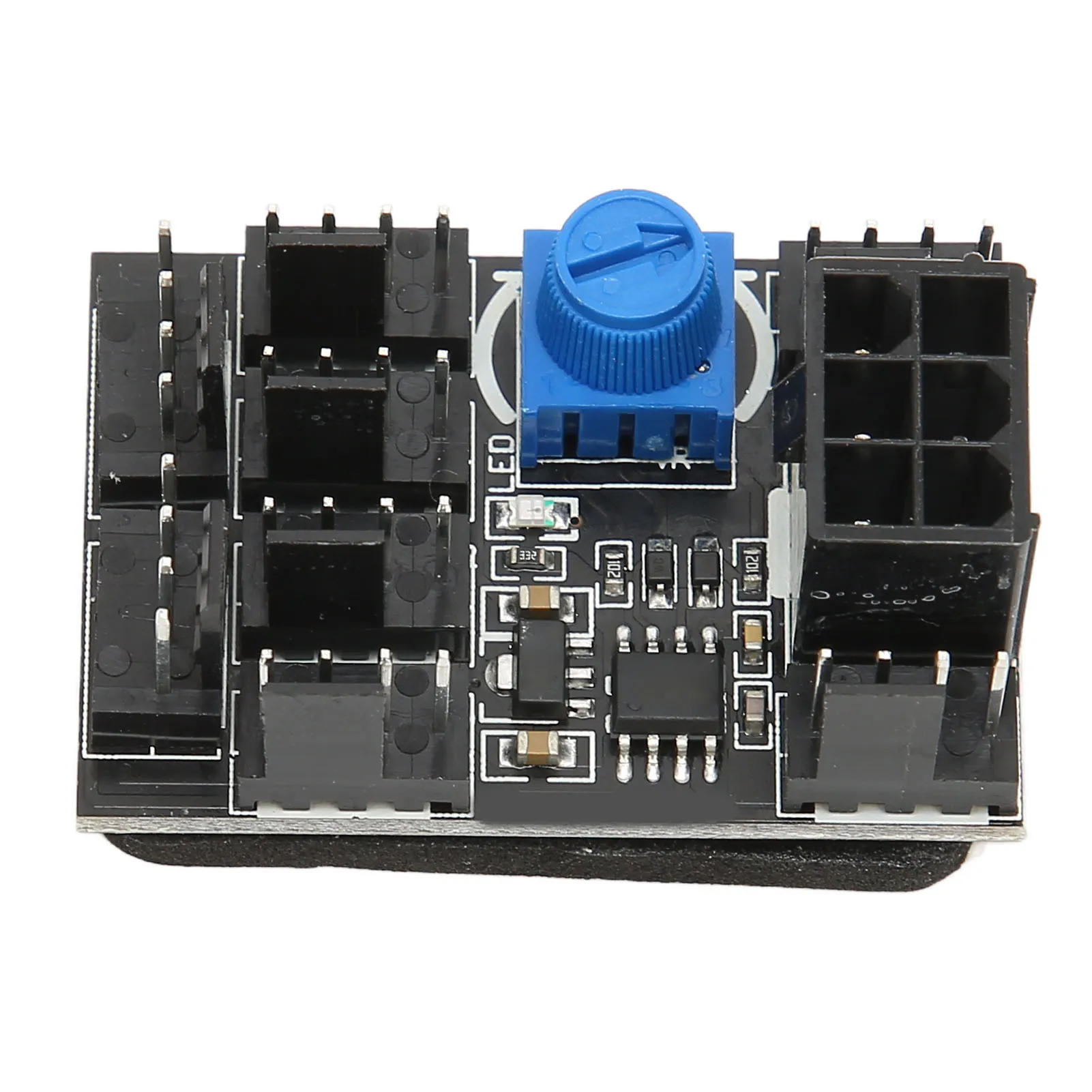 Computer Fan Controller Easy Installation Long Service Life PCB Black PWM Fan Hub DC12V High Power for Desktop Computer
