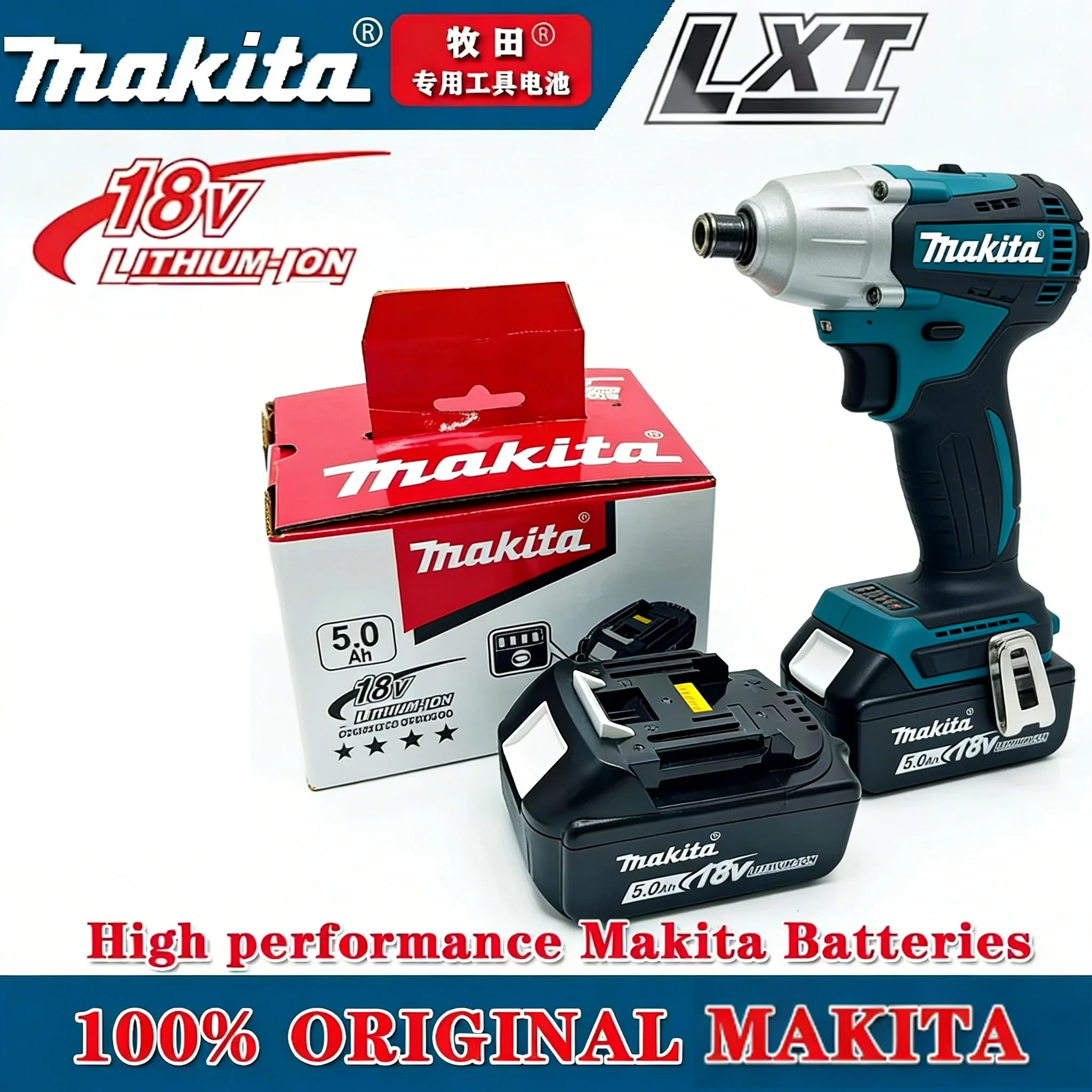 BL1850 BL1840 BL1860 BL1815 Replacement Lithium Battery Original Makita 5000mAh Makita 18V Battery BL1830B BL1850B