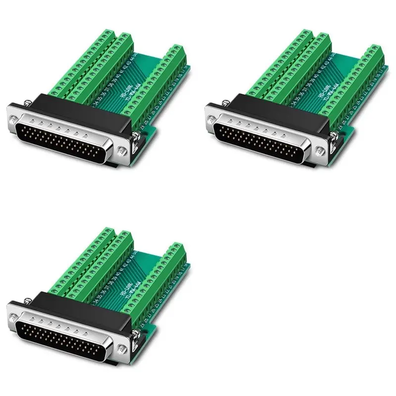 A52T 3X HDB44 Solderless Connector Industrial 3 Rows D-SUB 44Pin Male P Hole Plug Breakout Terminal Board Adapter,C