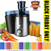 DayPlus Juicer Machines Centrifugal Juicer Extractor Max Power 1000W, Wide Mouth Feed Chute for Fruit and Vegetables, 400W Motor