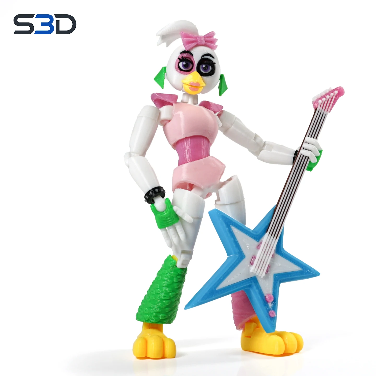 New Hot Super 3D 3D Printed Glamrock Chica Five Nights At Freddy's FNAF Glamrock Freddy Funtime Freddy T13 Action Figure Toys