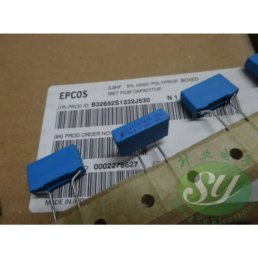 20PCS EPCOS 0.0033uf/1600v 3.3nf 3300pf 3n3 332 brand new 8.3mm film capacitor B32652S1332J ( Shaping pin )