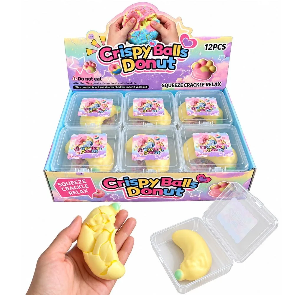 Banana Wax Cracking Squeeze Crispy Feel Handmade Craft Crispy Stress Balls Crackable Texture Soft Gel Fidget Relaxation Tool
