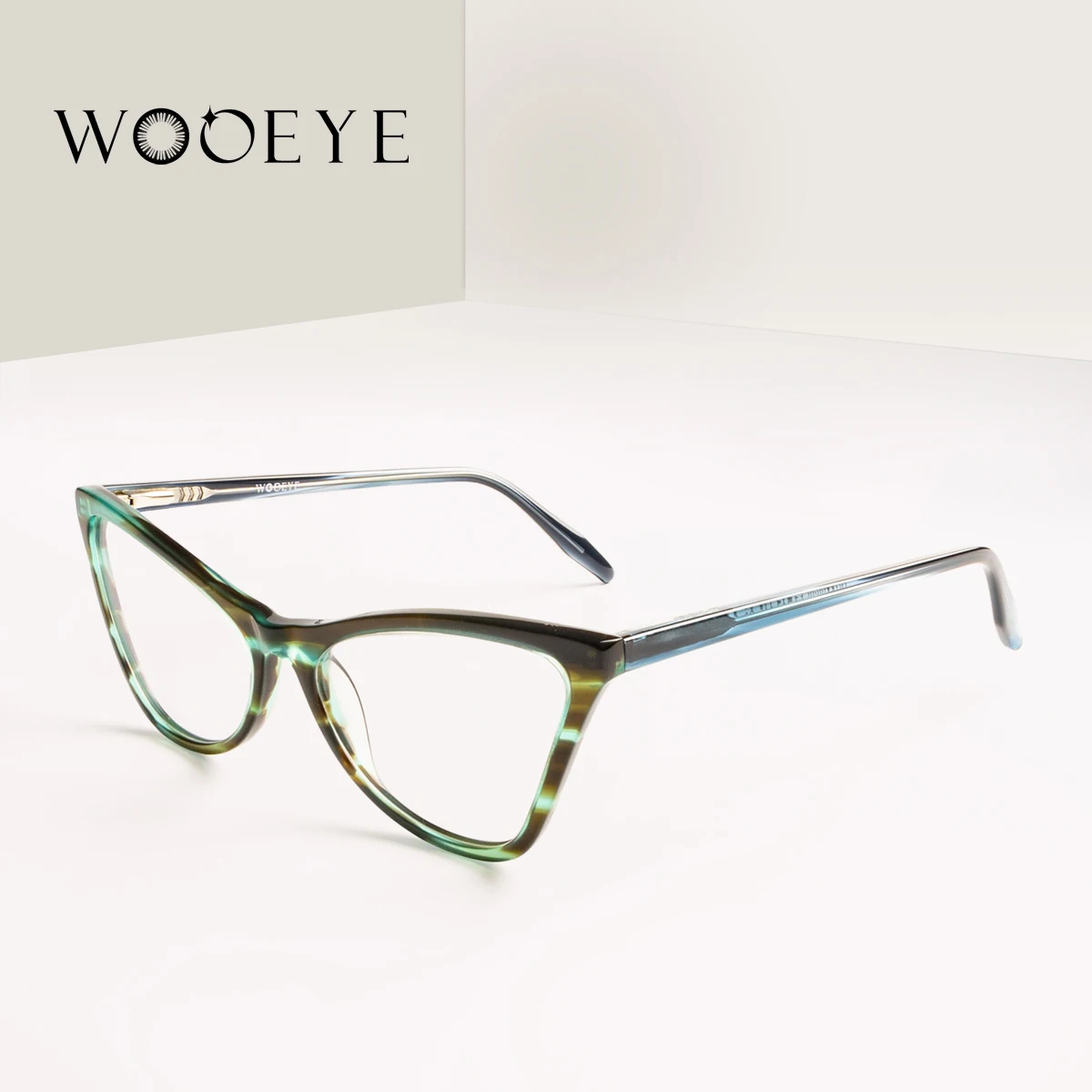 แว่นสายตาแฟชั่นตาแมวขนาดใหญ่สำหรับผู้หญิงแว่นตากรอบอะซิเตทส่วนบุคคลดีไซน์ใหม่