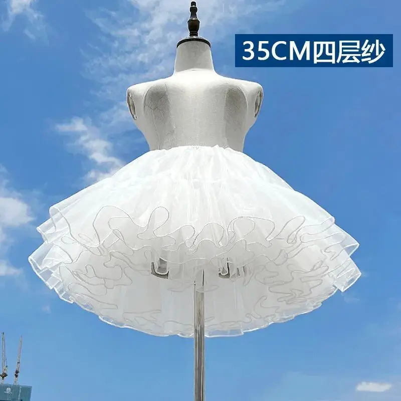 Multi-layer Ruffled Petticoats for Baby Girl's Fluffy Bubble Skirt Crinoline Underskirt No Hoop Boneless Lolita Puffy Skirt