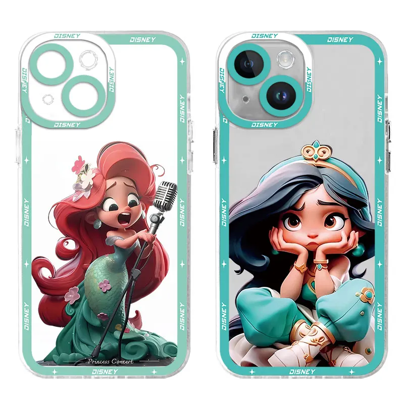 Disney Princess Bella Phone Case for iPhone 12 Mini 13 Pro Max 7 6s XR 14 Pro 8 X XS SE 15 Plus 11 Transparent Soft Cover