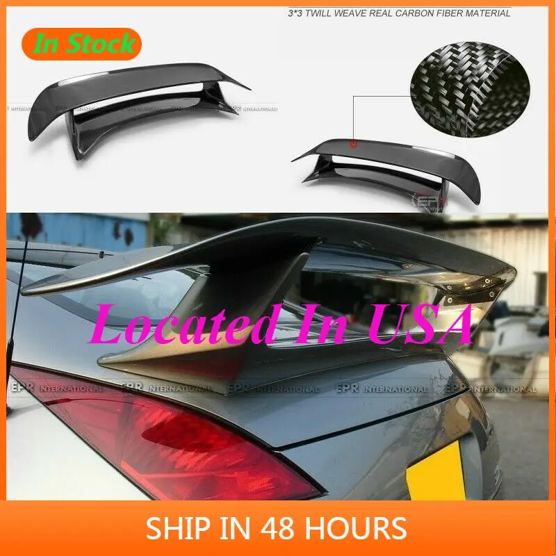 For Nissan Fairlady 350Z Z33 Carbon Fiber ESP-Style Rear Trunk Spoiler Wing Lip Diffuser Bodykits Trim Parts Glossy Finish