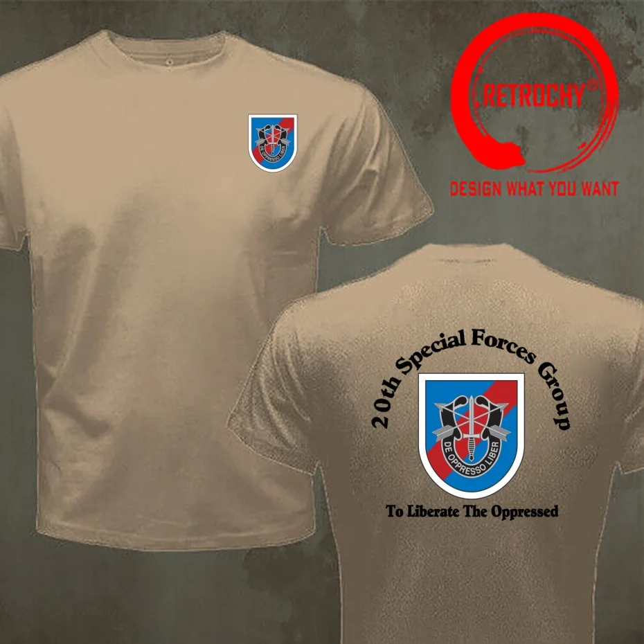 Funny Design US Airborne 20th Special Forces Group  Shirt Men Fashion Trendy Casual Clothing Stylish Tops Tee Shirt Leisure
