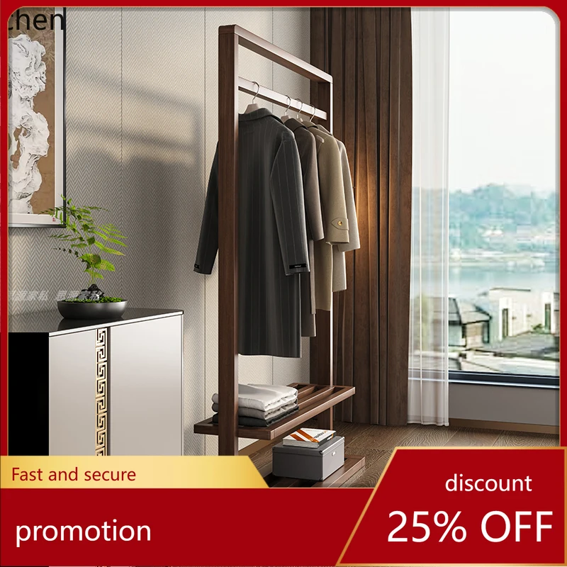 

ZMLwalnut hanger floor-to-ceiling bedroom solid wood coat rack household living room hanger
