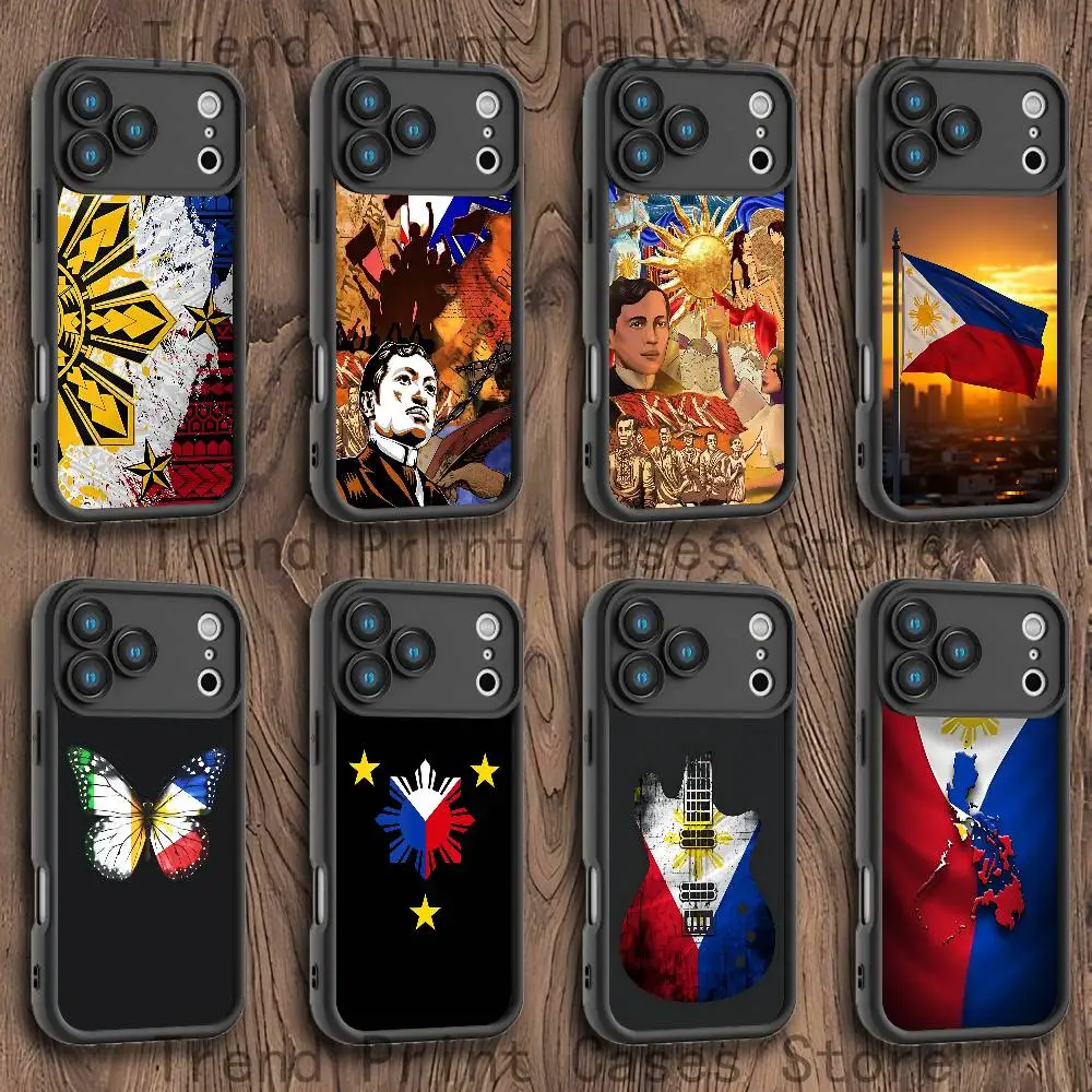 

Philippine Flag Case For iPhone 11,12,13,14,15,16,17,Max,Pro,Plus,Air,Mini Lens Protective Black Soft Shell