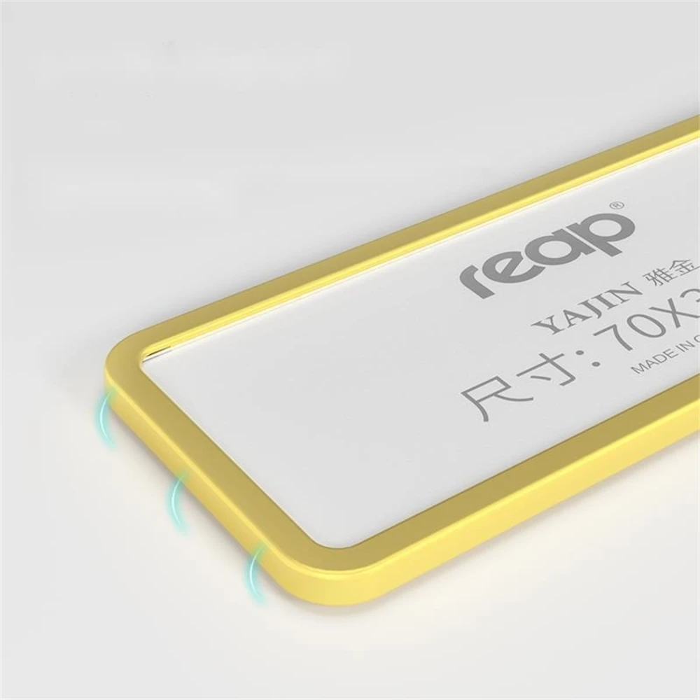 Portatarjetas con placa de identificación de Metal de estilo recto de arco con etiqueta de nombre magnética fuerte, soporte para insignia,