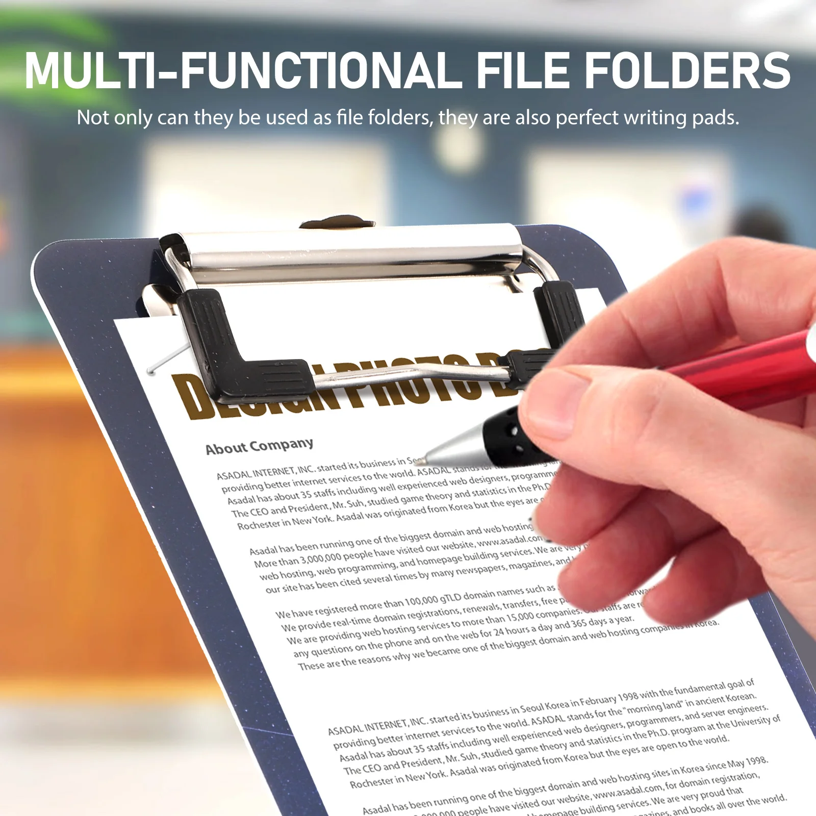 

2pcs Writing Pad Multi-Functional File Folder Office Supply Document Organizer Portable Writing Board For School