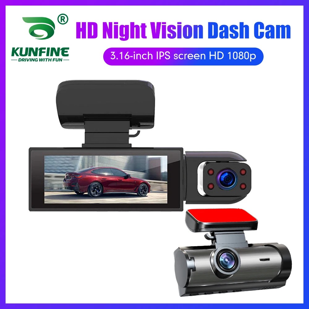 

3.16 Inch Dash Cam in Car DVR Camera Video Recorder Rear View Dual Lens 1080P Sensor IPS Night HD Vision Cycle Recording Video