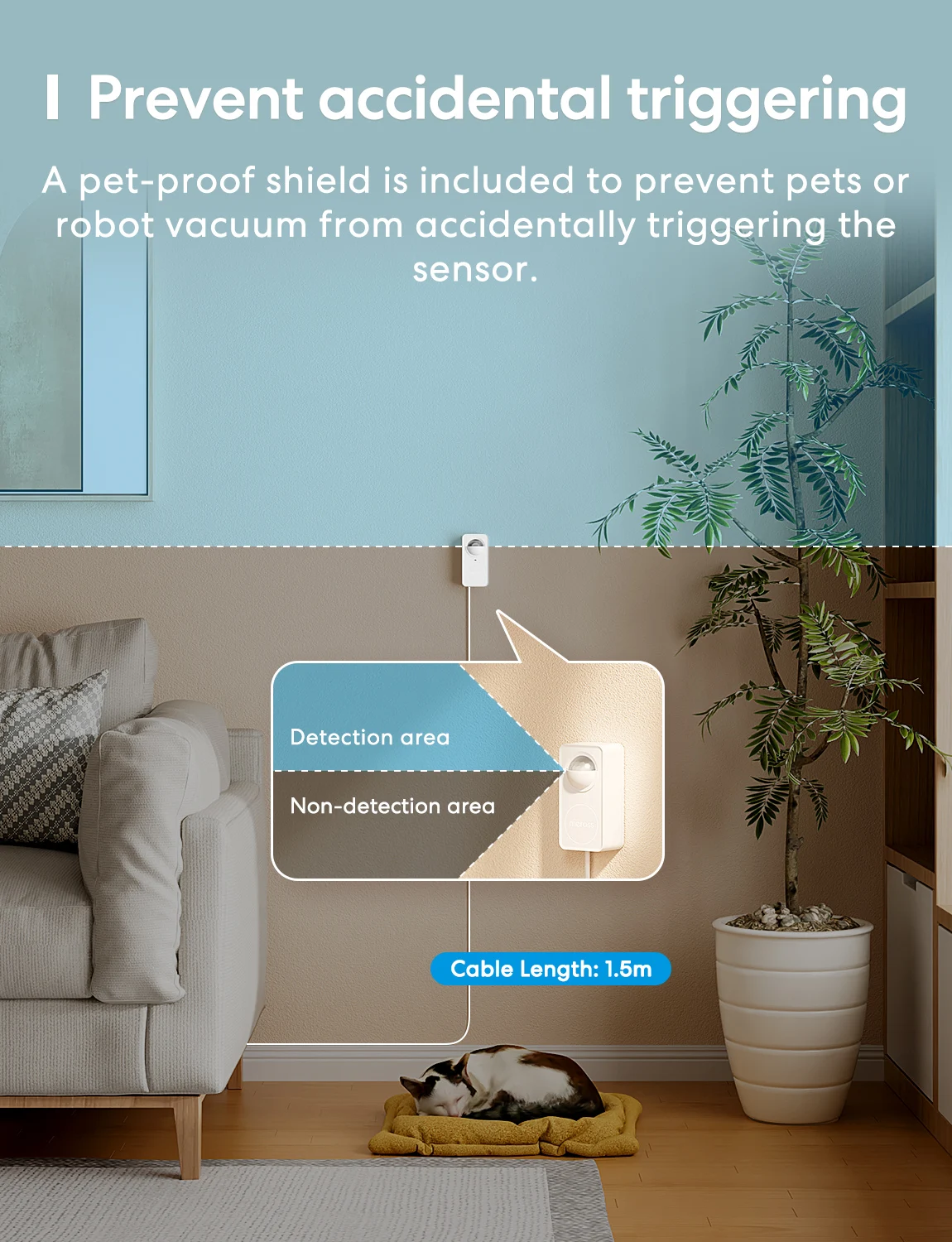 Meross Matter WiFi Menschlicher Anwesenheitssensor Radardetektor mit Helligkeits-/Entfernungserkennungssensor für Smart Home Smart Life – Detail 1