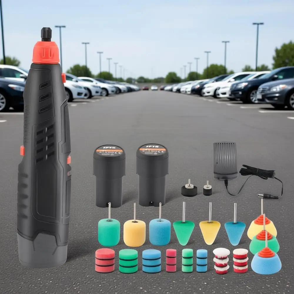 

Роторный инструмент, мини-полировальная машинка, набор из 36 предметов, 12В литий-ионный аккумулятор, 5000-25000 об/мин, для автодетейлинга, полировальная машинка для автомобилей, набор полировальных насадок