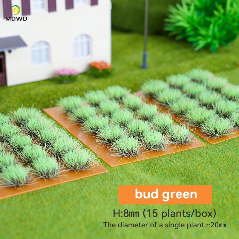 

15pcs Miniature Flower Ho 8mm 10mm DIY Model Making Grass Tuft Cluster for Garden Military Scene Diorama Decoration
