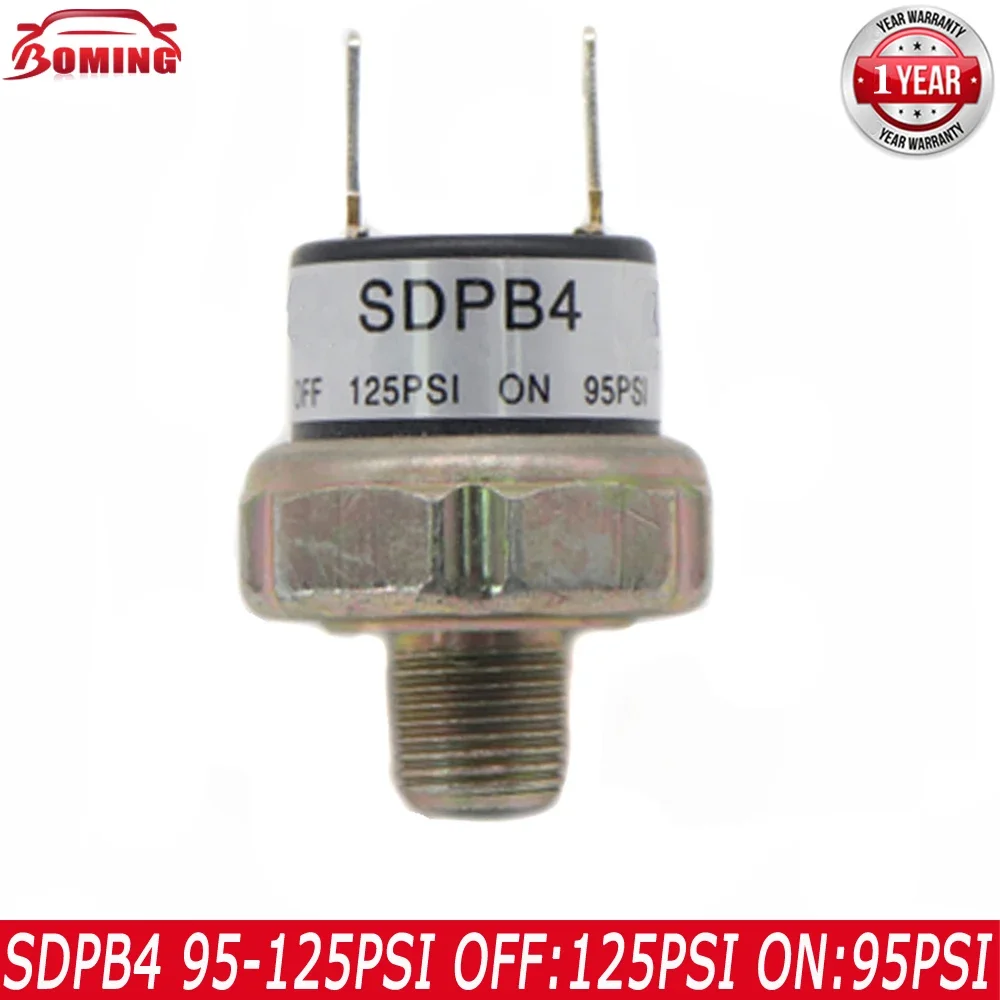 SDPB4 95-125PSI OFF 125PSI ON 95PSI Black Car Air Compressor Pressure Control Switch Tank Mount Thread Valve For Train Horn