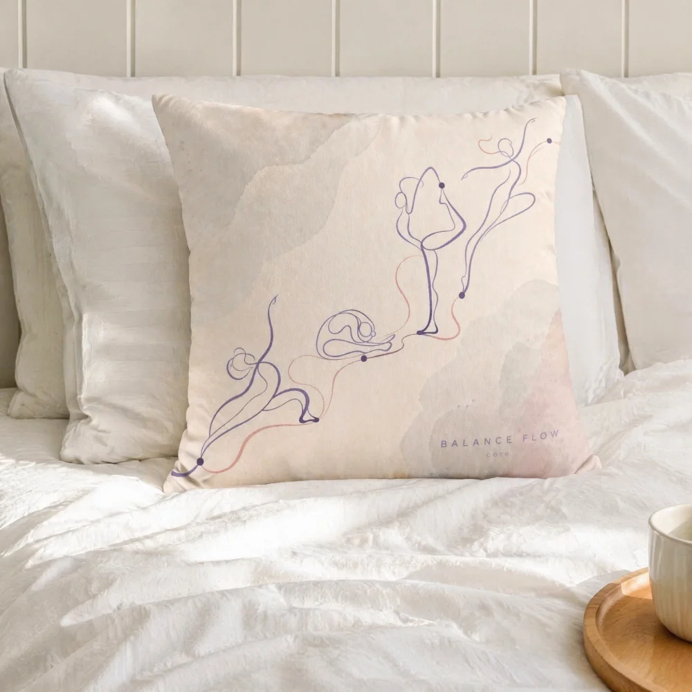 Minimalist Abstract Line Human Body Throw Pillow, Decorative Cushion, Complete Pillow for Ins Style Bedroom Couch