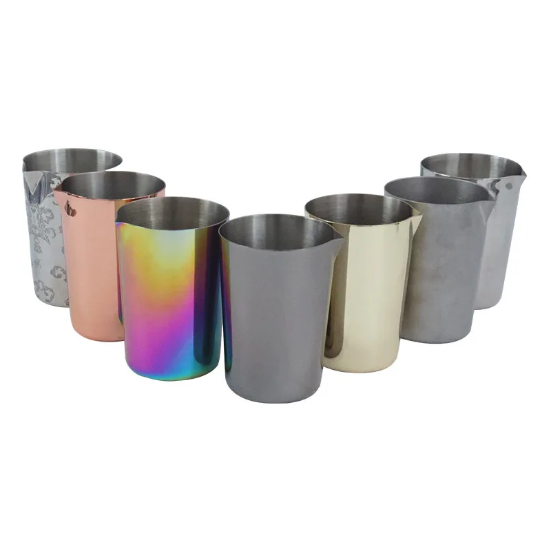 Stainless steel 304 measuring cup water cup silver pull Flower Cup Milk Cup Moscow mule Cup bar home export Nurse tumbler Nana