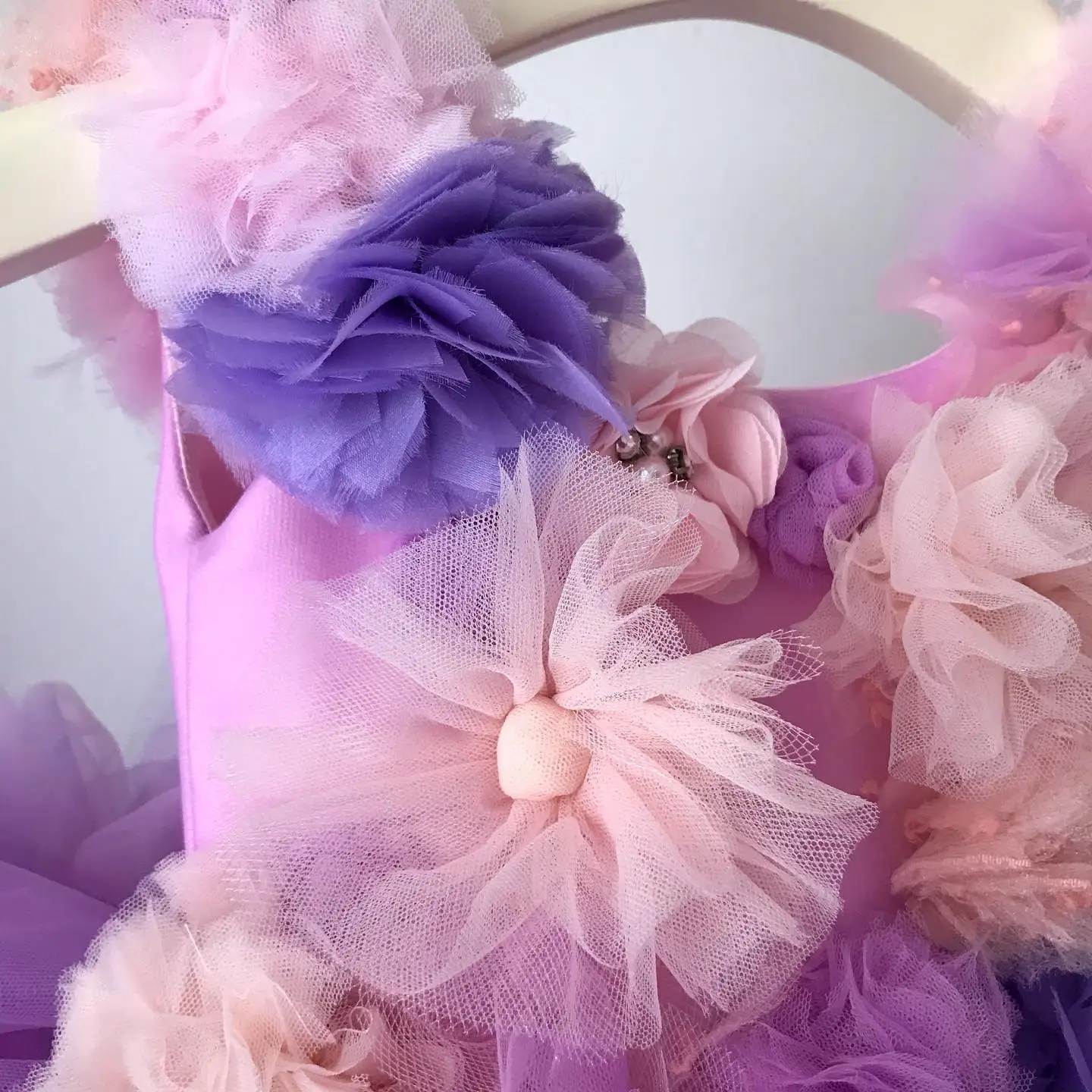 Purple Flower Girl Dress For Wedding Applique Puffy Tulle Sleeveless Elegant Birthday Baby Pageant First Communion Ball Gown